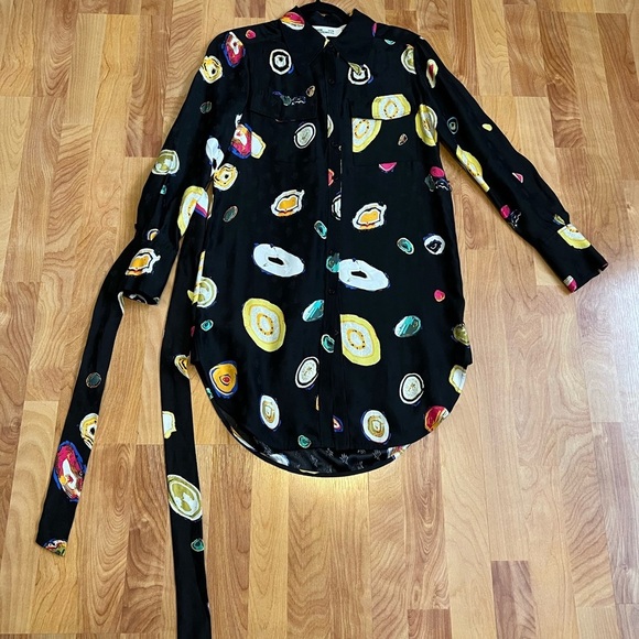 Diane Von Furstenberg Black Multicolor Patterned Dress - Picture 9 of 9